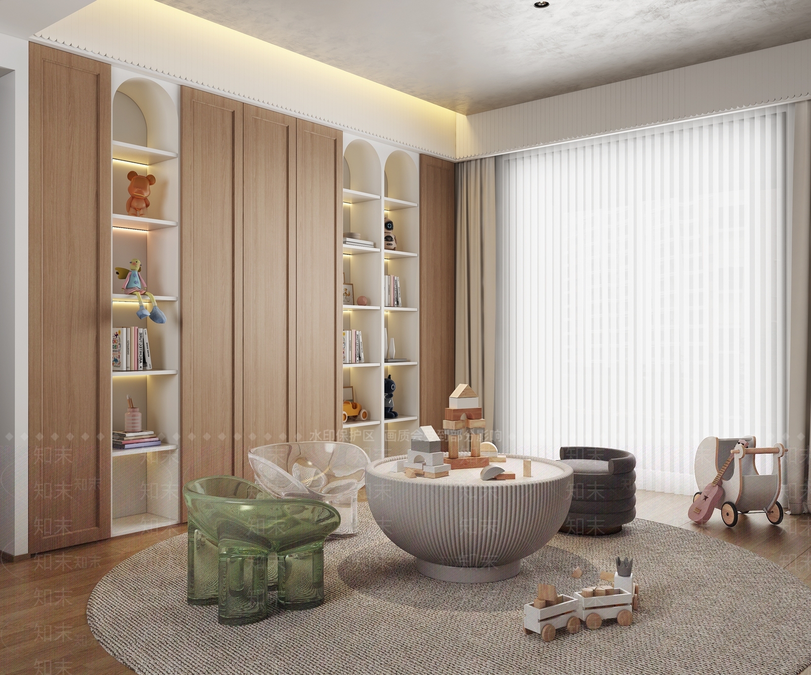 现代儿童娱乐玩具休闲区3D模型下载【ID:1148893810】