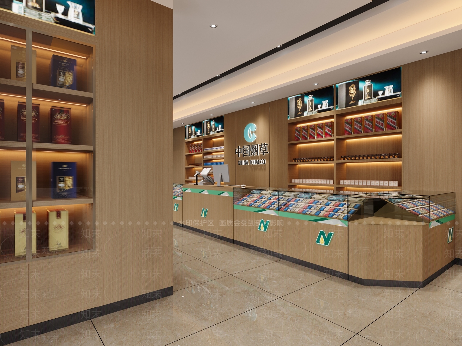 现代烟酒店3D模型下载【ID:1148893948】