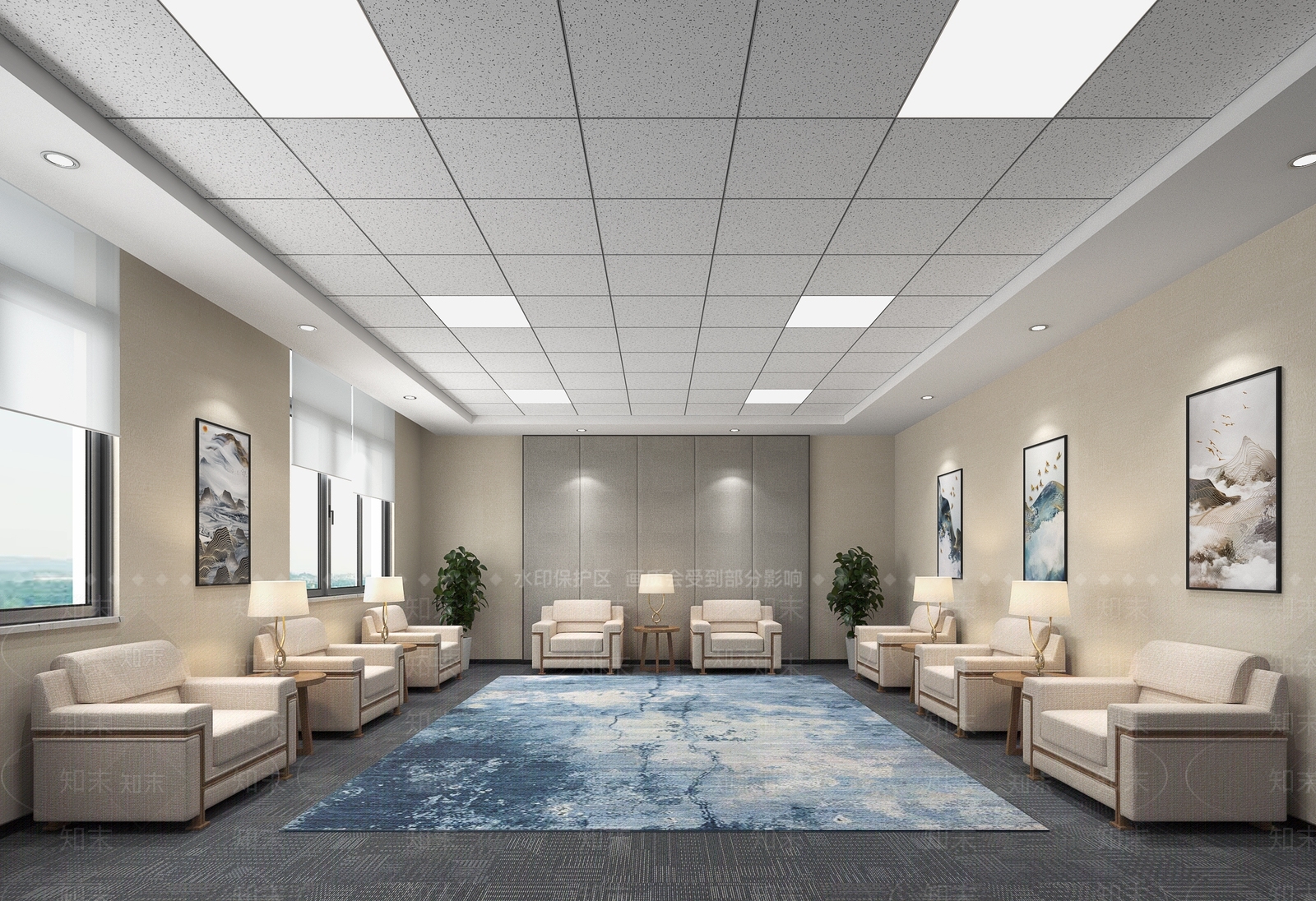 新中式会客厅3D模型下载【ID:1148896893】