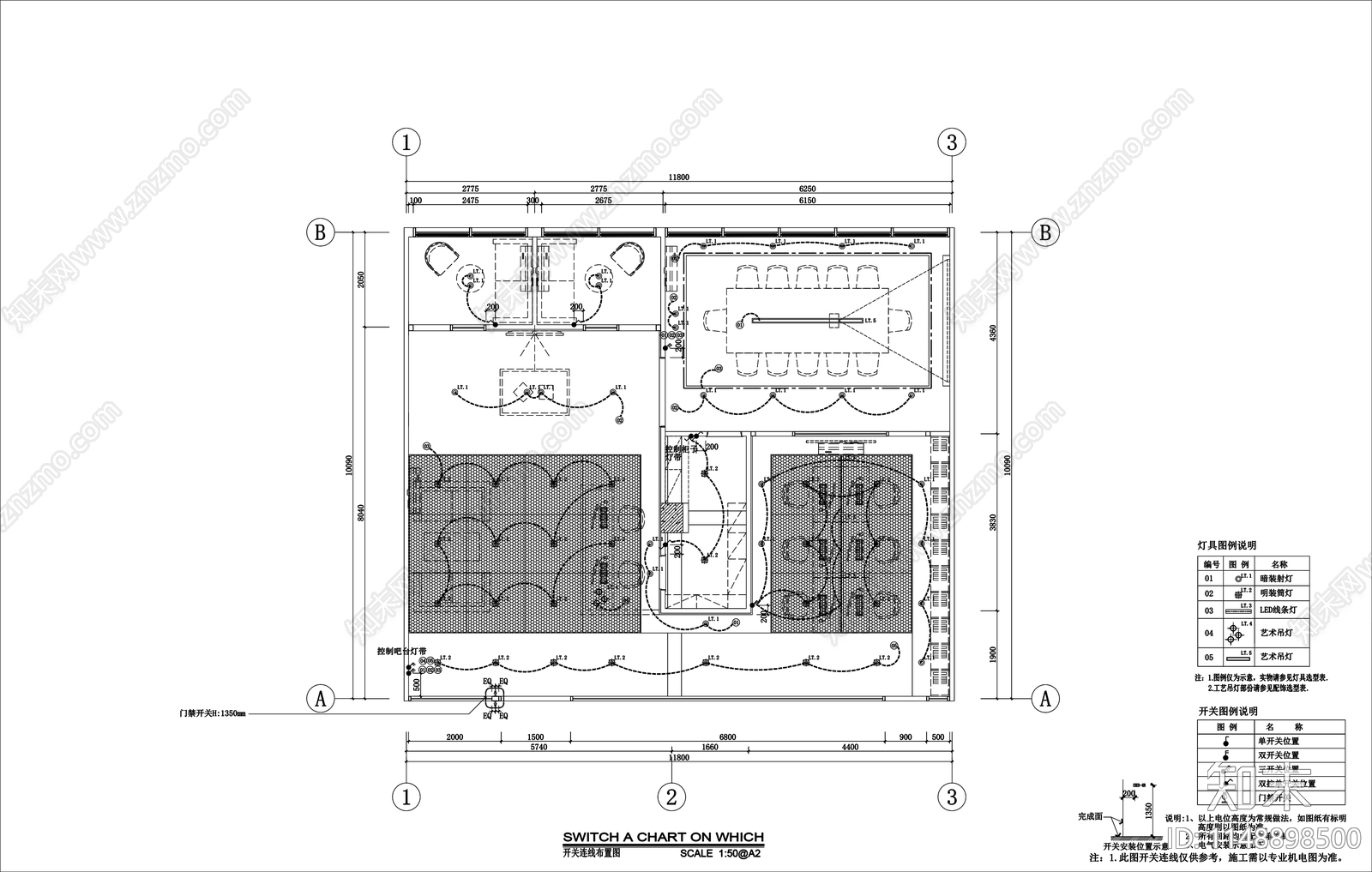 现代办公室室内cad施工图下载【ID:1148898500】