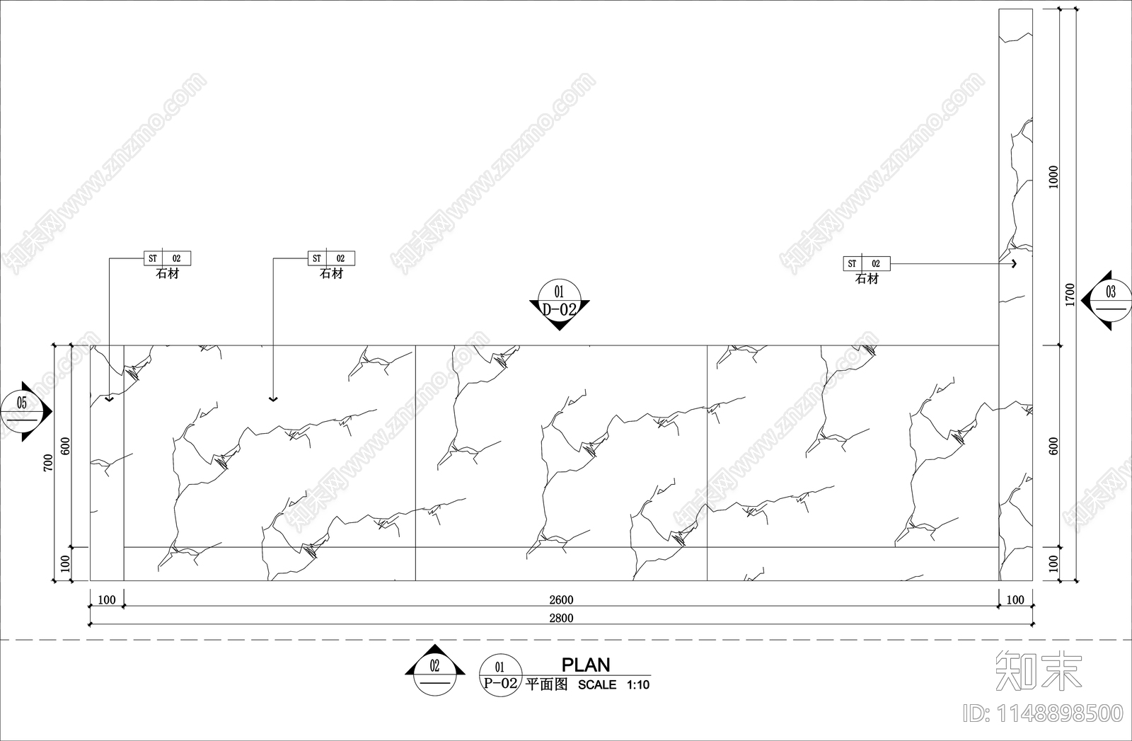 现代办公室室内cad施工图下载【ID:1148898500】