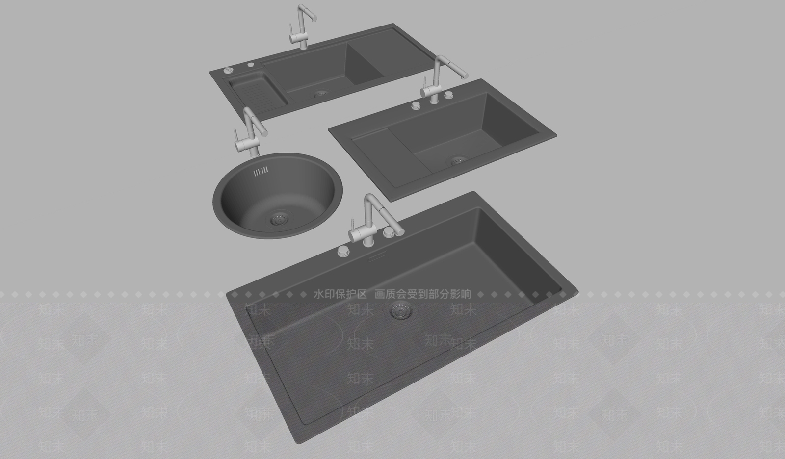 现代水槽SU模型下载【ID:1148901740】