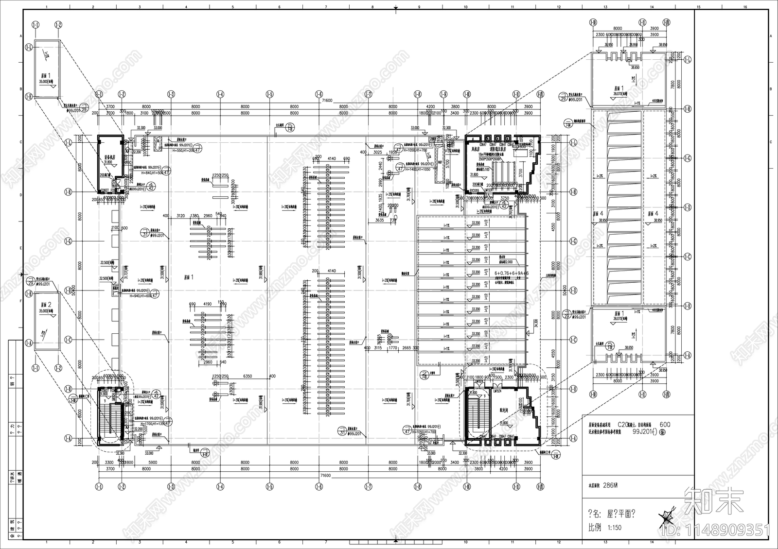 现代风格图书馆建筑cad施工图下载【ID:1148909351】