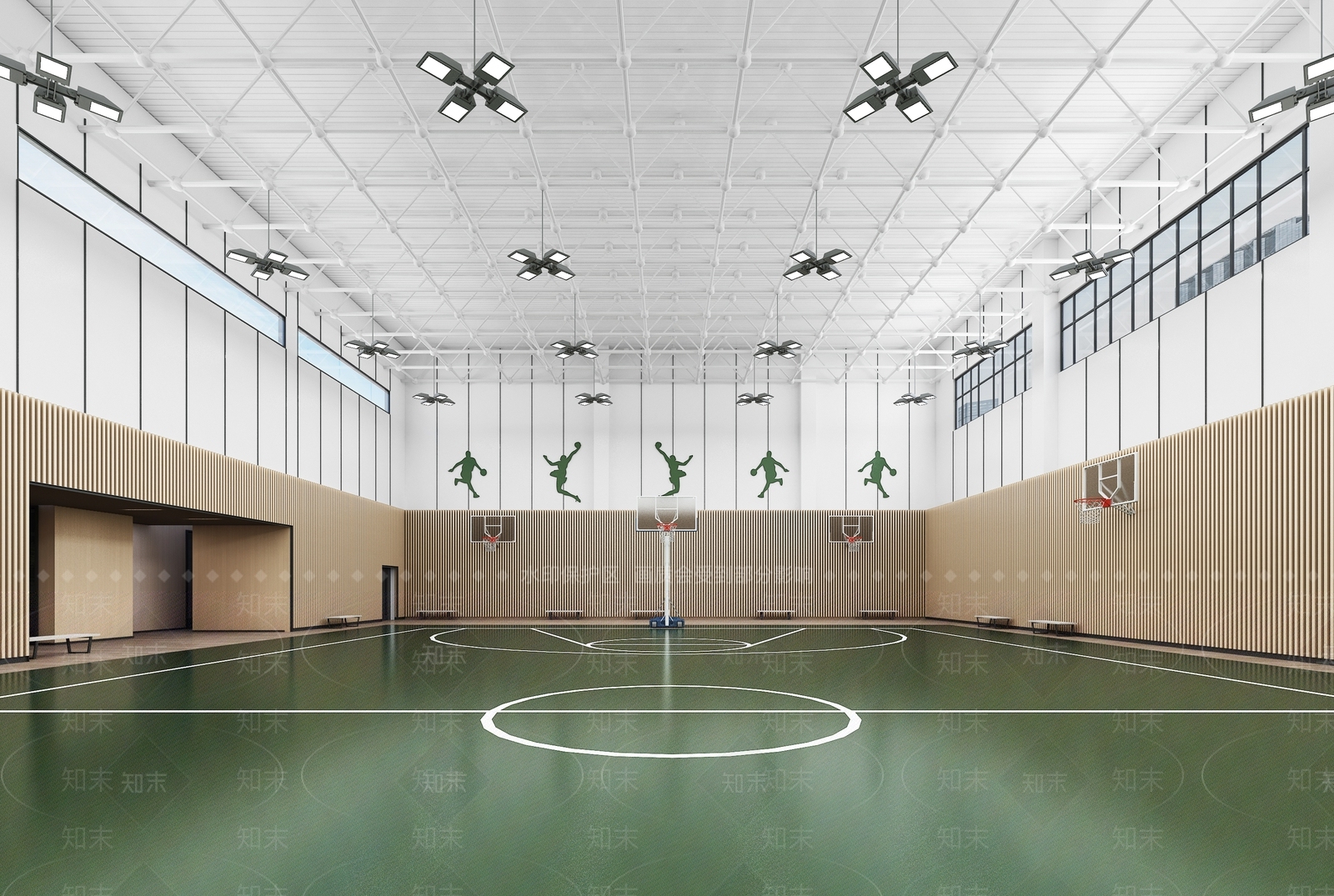现代篮球馆3D模型下载【ID:1148913389】