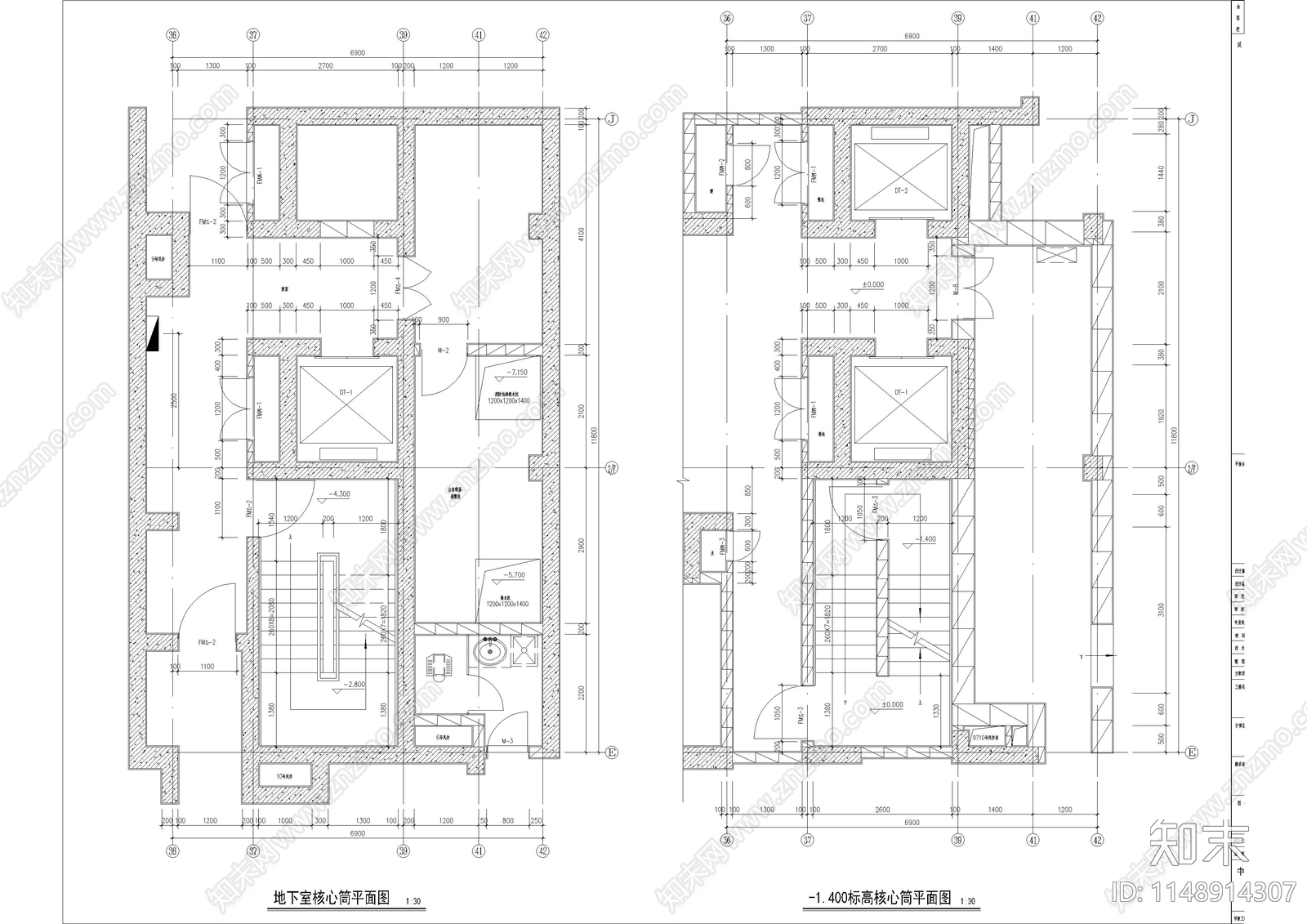 住宅楼建筑cad施工图下载【ID:1148914307】