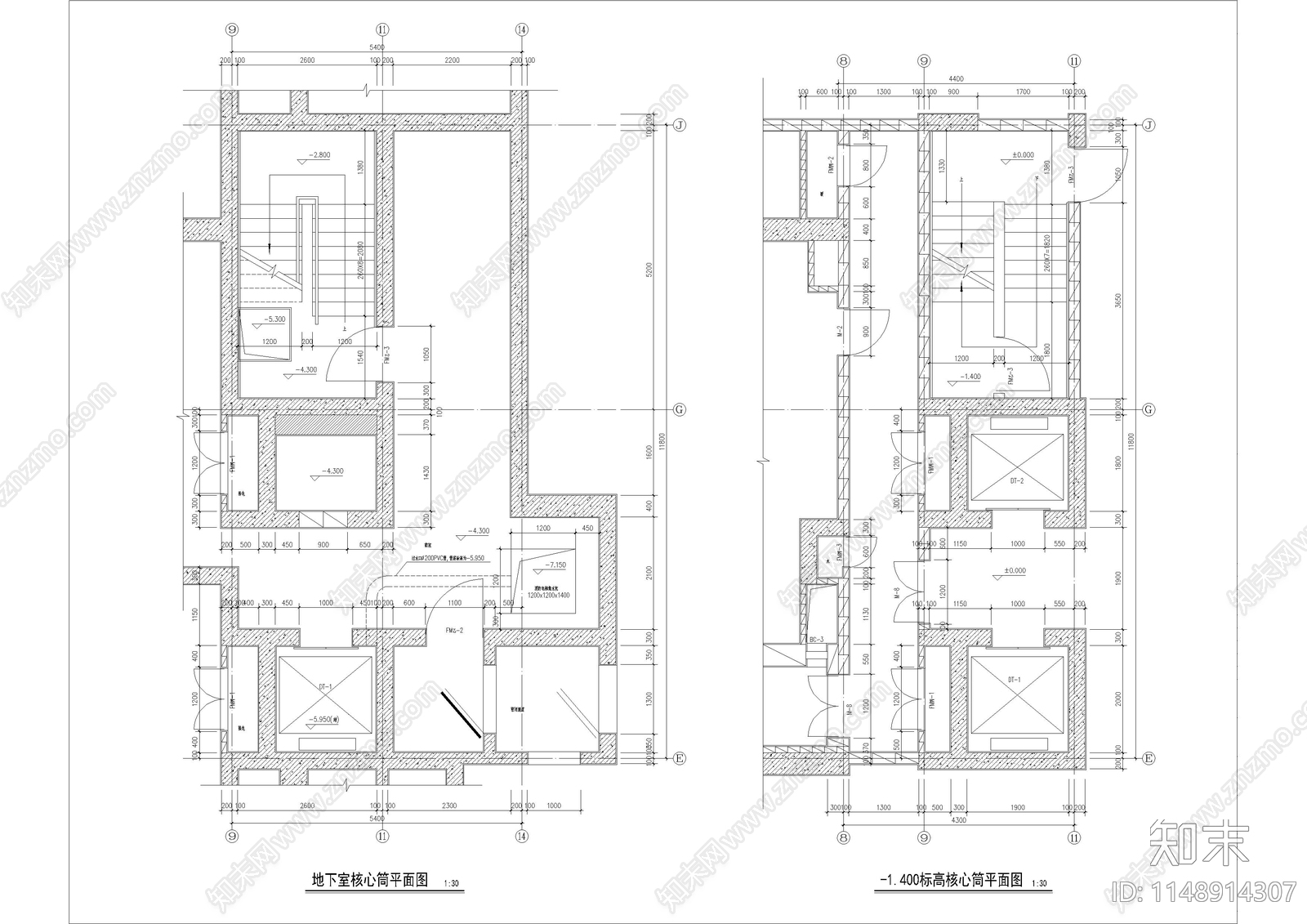 住宅楼建筑cad施工图下载【ID:1148914307】