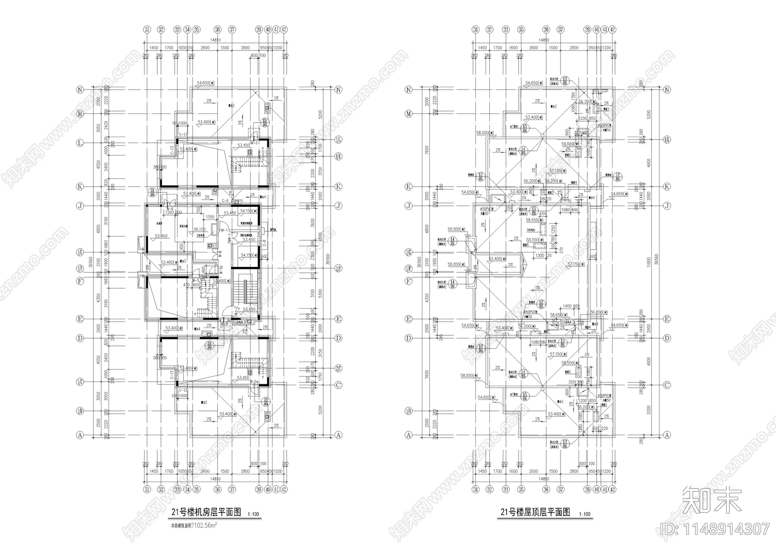 住宅楼建筑cad施工图下载【ID:1148914307】