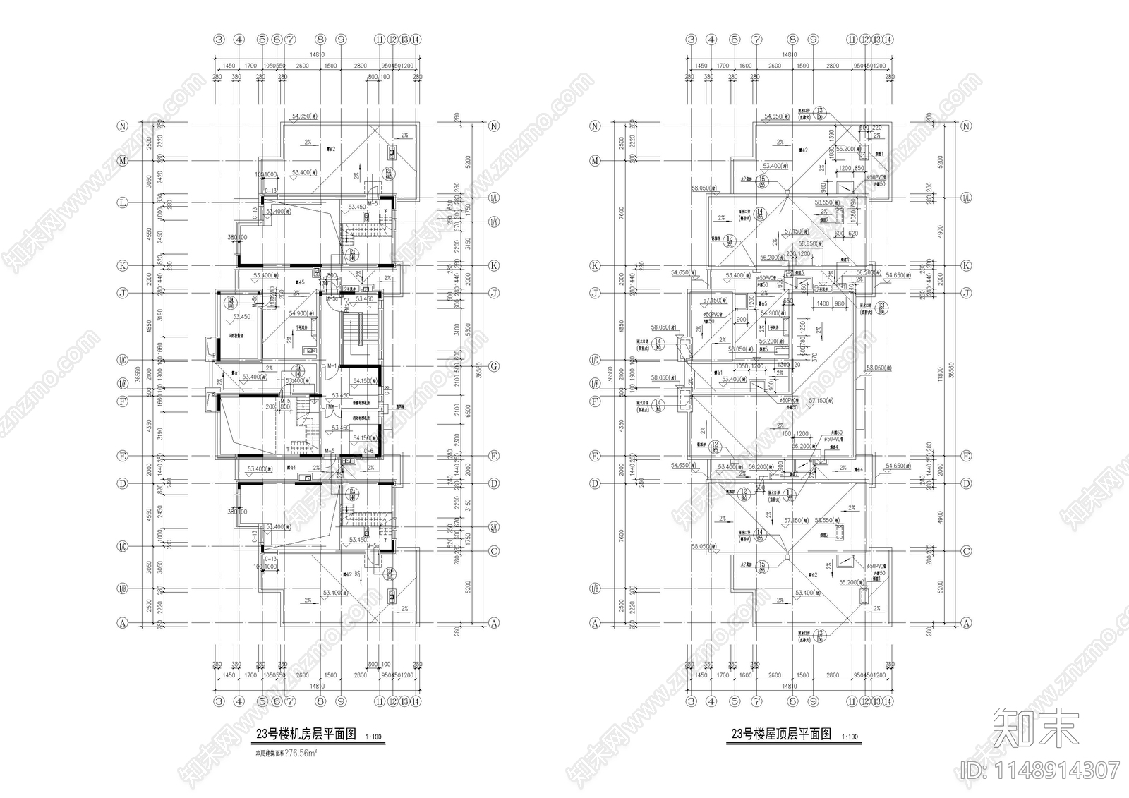 住宅楼建筑cad施工图下载【ID:1148914307】