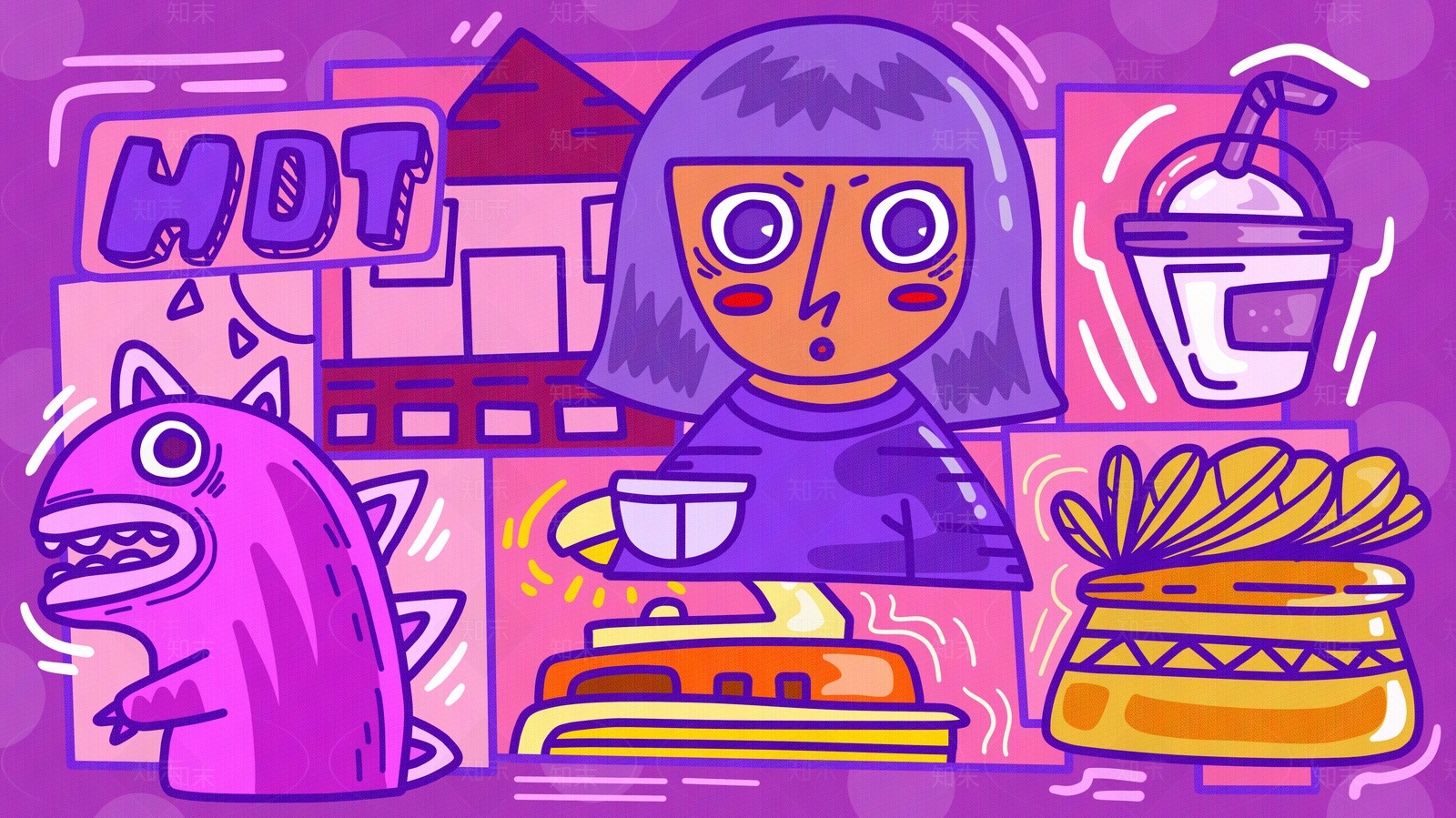 墙体彩绘艺术插画贴图下载【ID:1148914936】