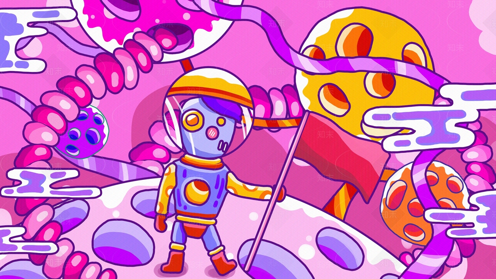 墙体彩绘艺术插画贴图下载【ID:1148915111】