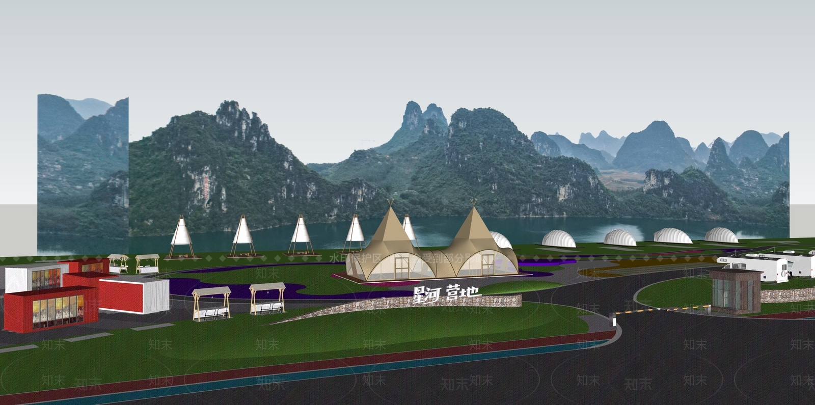 景观公园SU模型下载【ID:1165880761】
