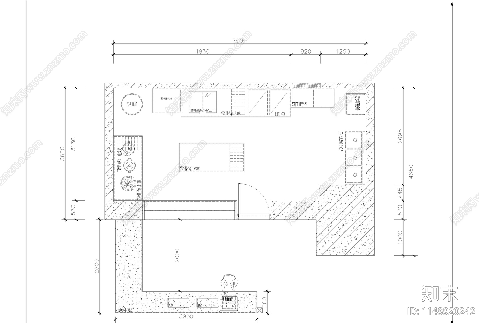 快餐店室内cad施工图下载【ID:1148920242】