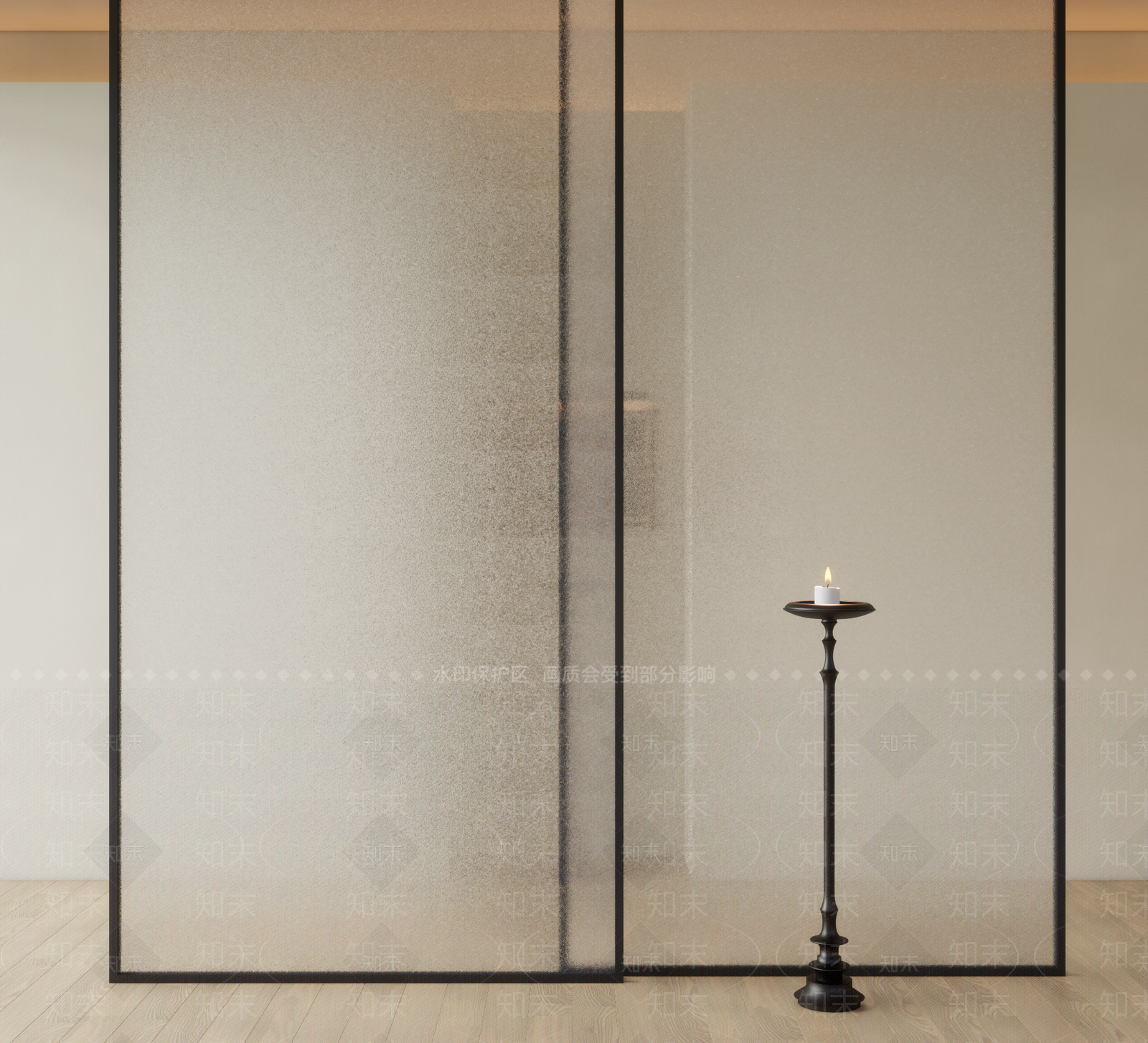现代磨砂玻璃门SU模型下载【ID:1148922477】
