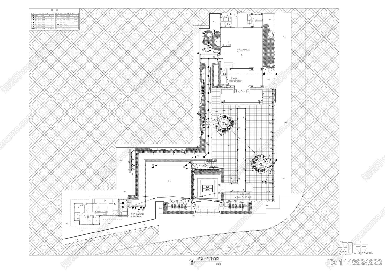 新中式示范区水电cad施工图下载【ID:1148924923】