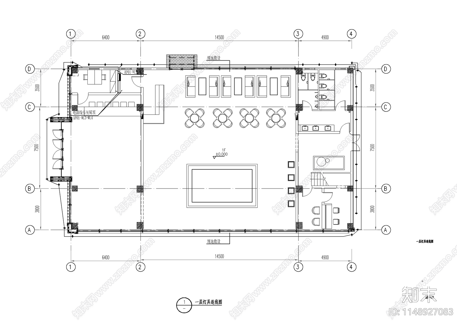 建筑外立面照明亮化cad施工图下载【ID:1148927083】