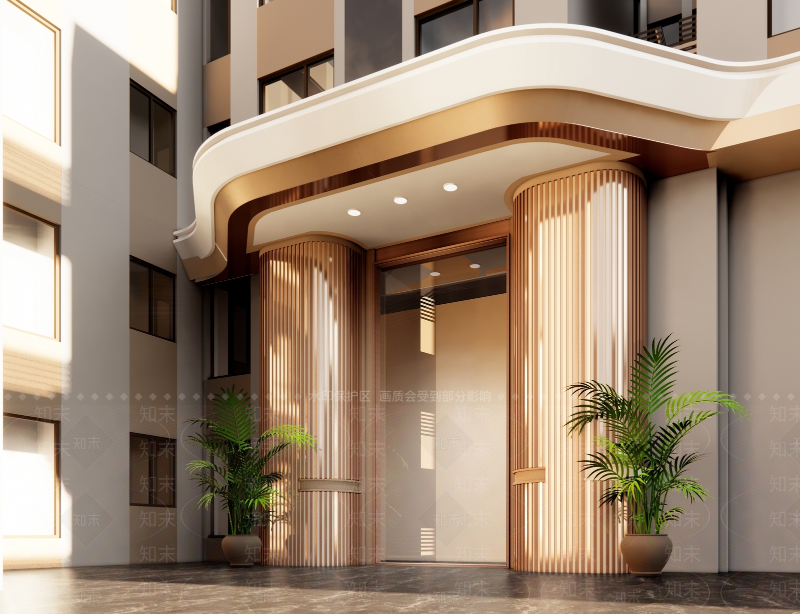 现代小区入户门头SU模型下载【ID:1148934267】