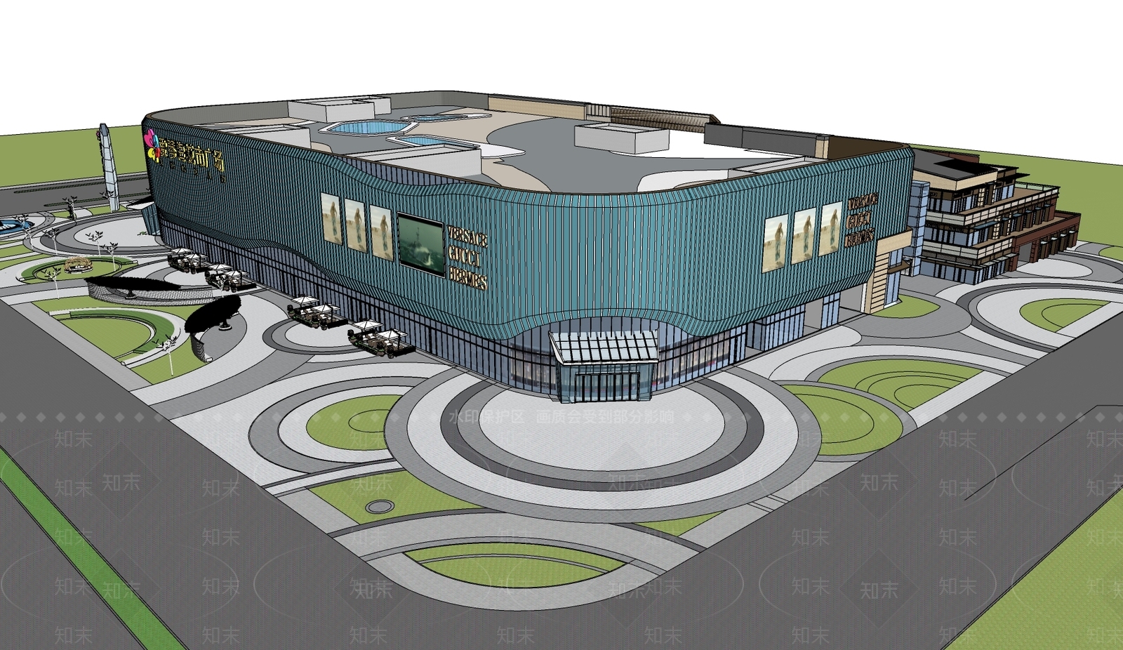 现代爱琴海购物中心SU模型下载【ID:1148934608】