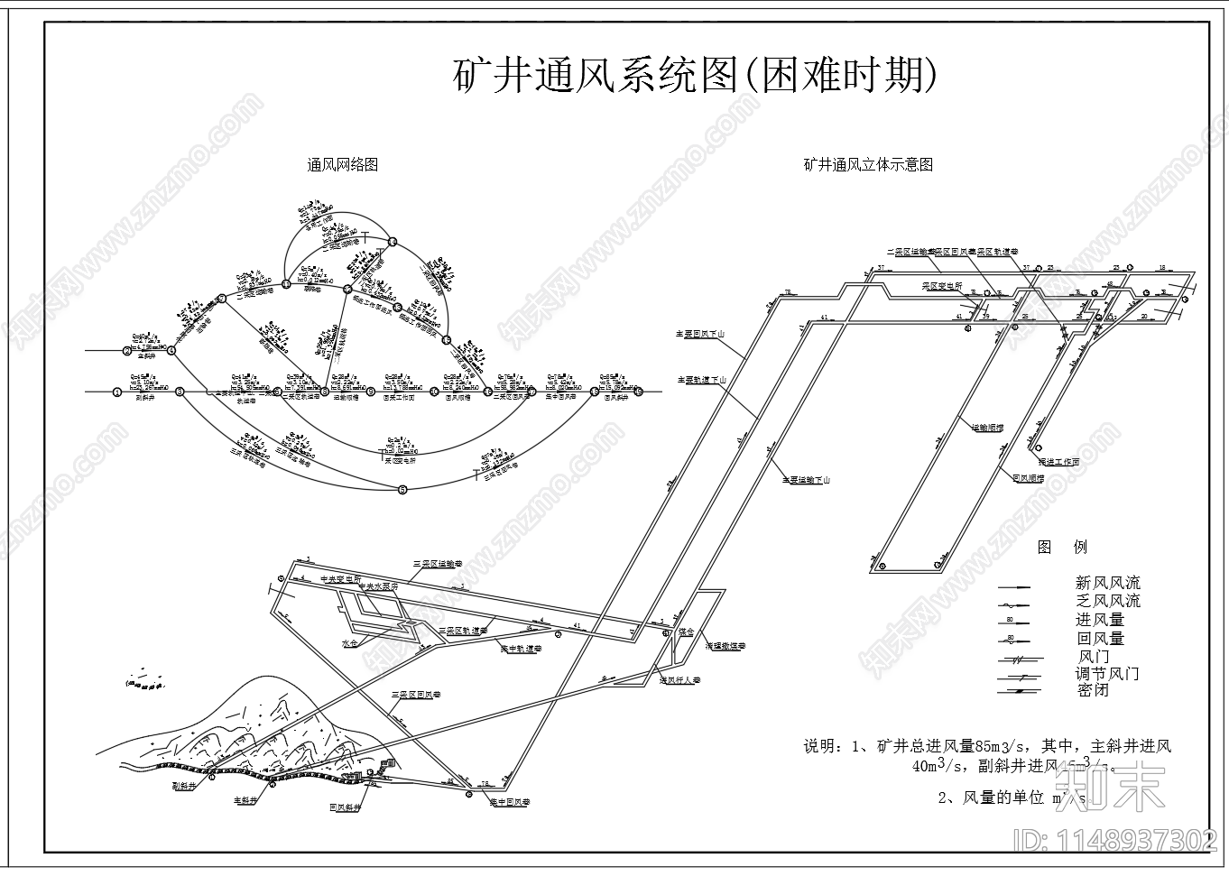 矿井通风立体示意图施工图下载【ID:1148937302】