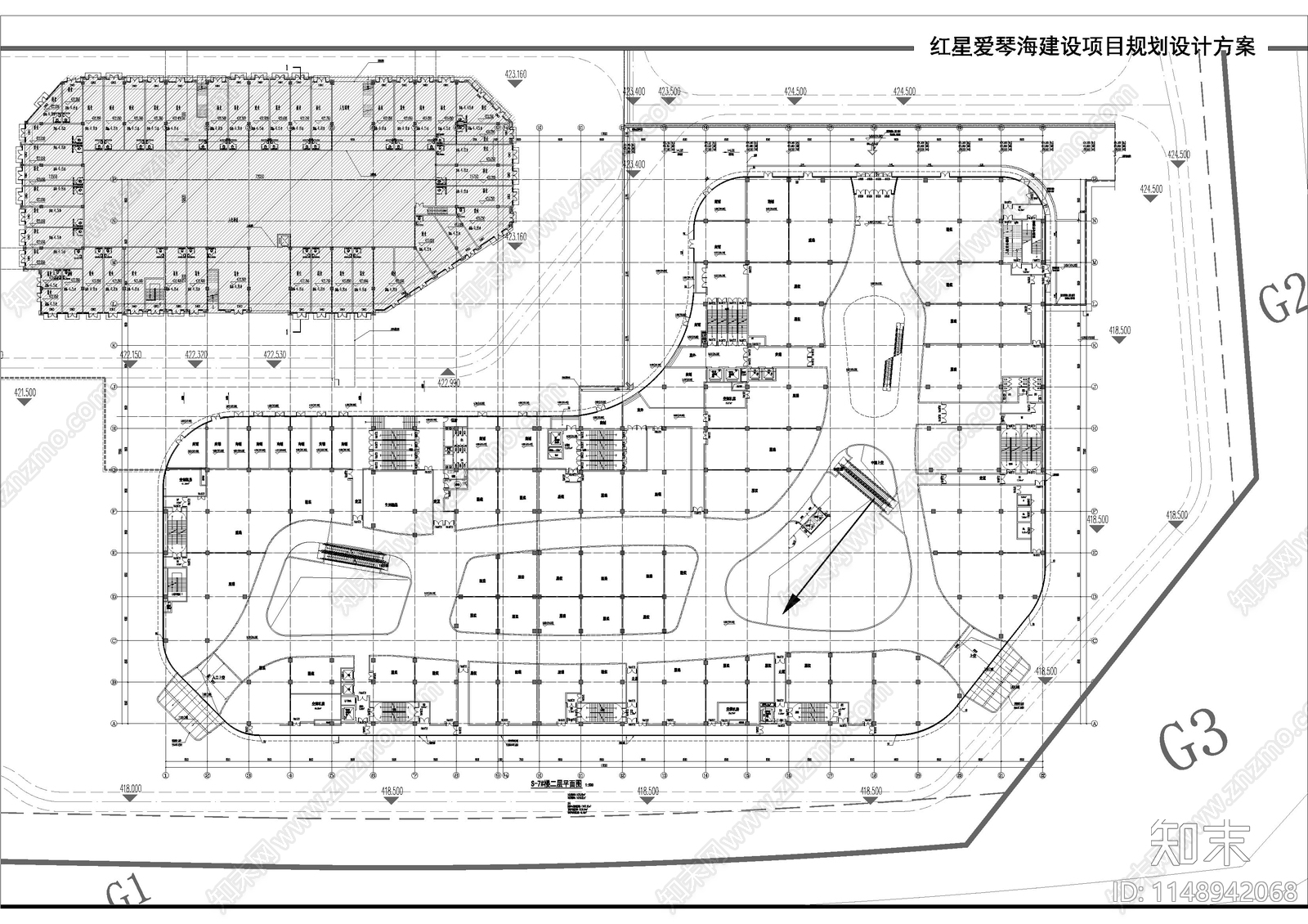 垫江爱琴海购物中心cad施工图下载【ID:1148942068】