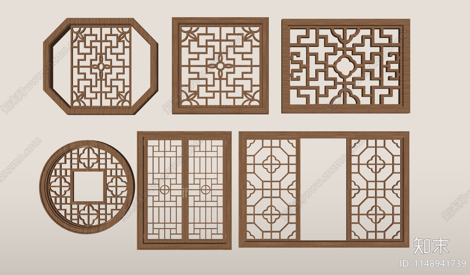 中式镂花窗SU模型下载【ID:1148941739】