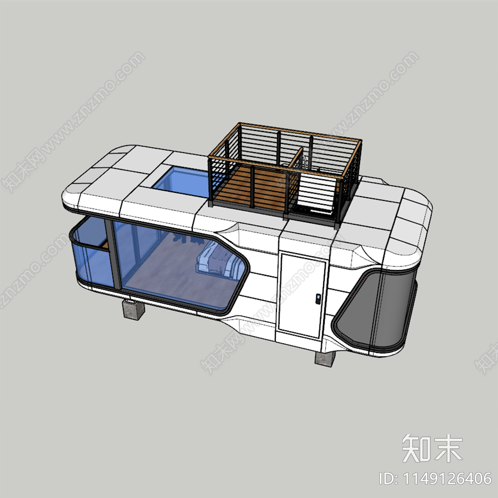 现代太空舱民宿SU模型下载【ID:1149126406】