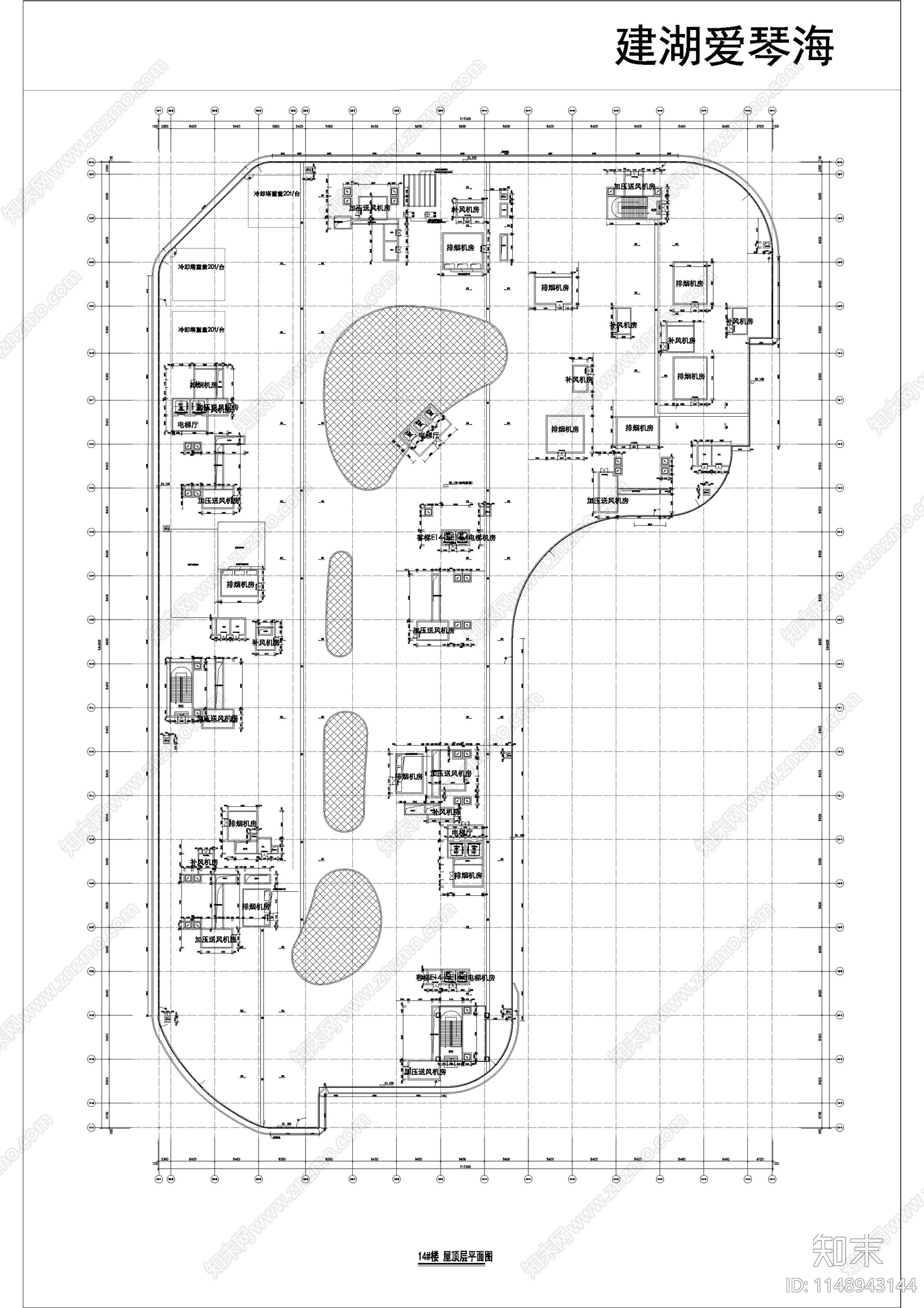 建湖爱琴海购物中心cad施工图下载【ID:1148943144】