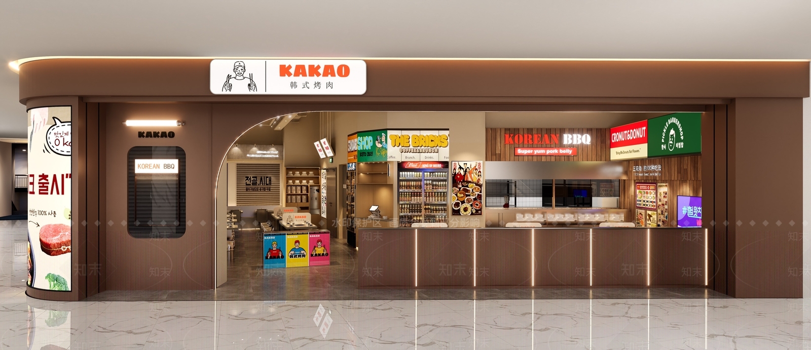 现代大排档烤肉店SU模型下载【ID:1148970885】