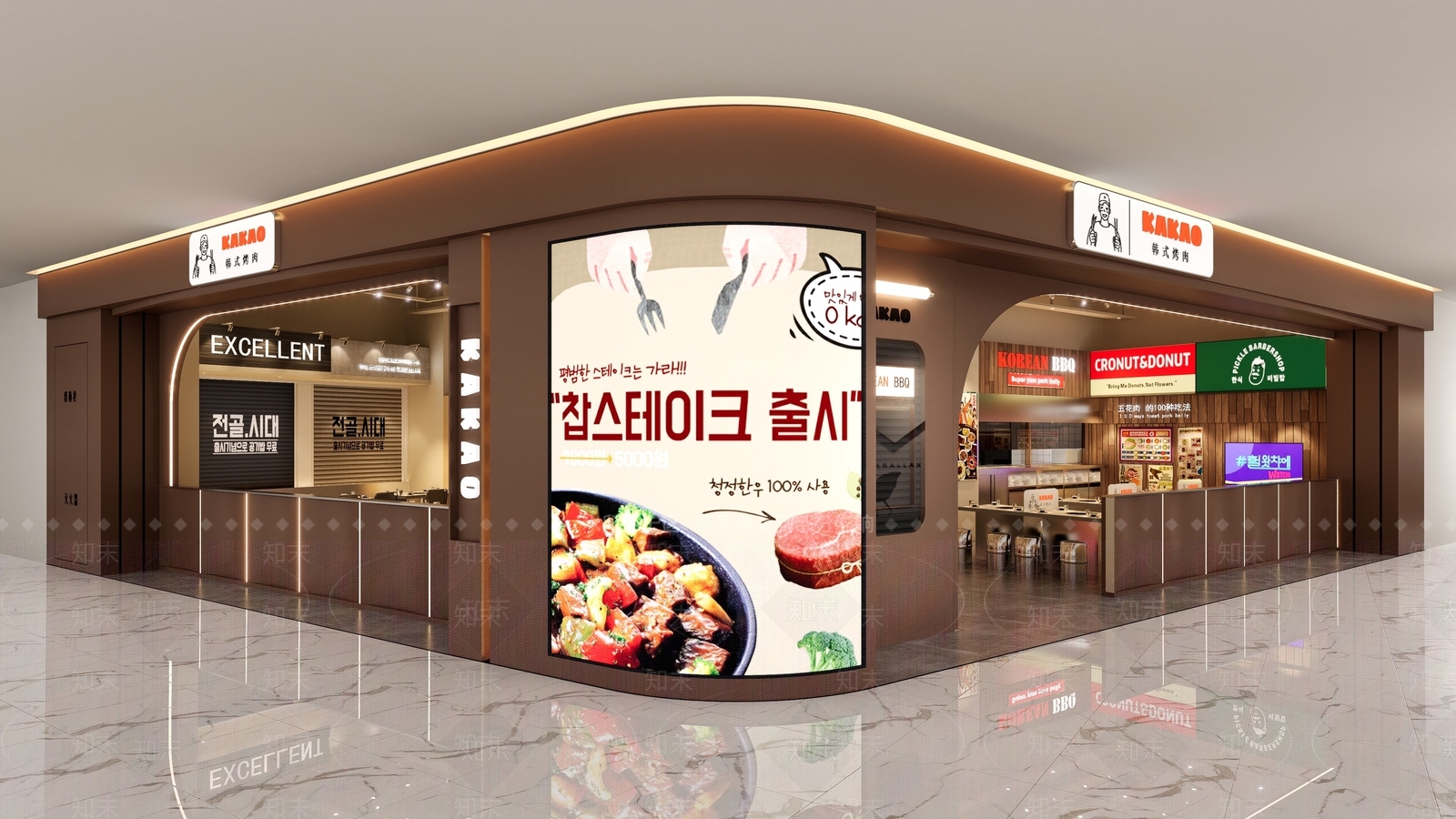 现代大排档烤肉店SU模型下载【ID:1148970885】