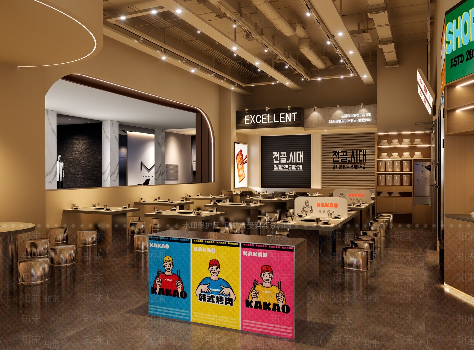 现代大排档烤肉店SU模型下载【ID:1148970885】