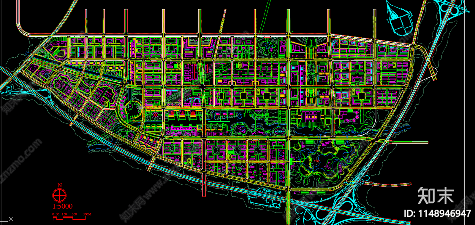 大师城市设计项目平面规划施工图下载【ID:1148946947】