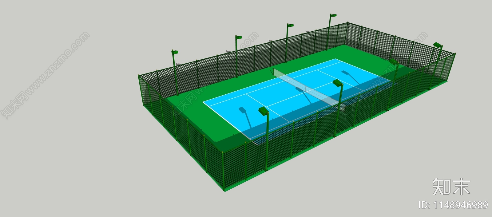 网球场地带围栏SU模型下载【ID:1148946989】