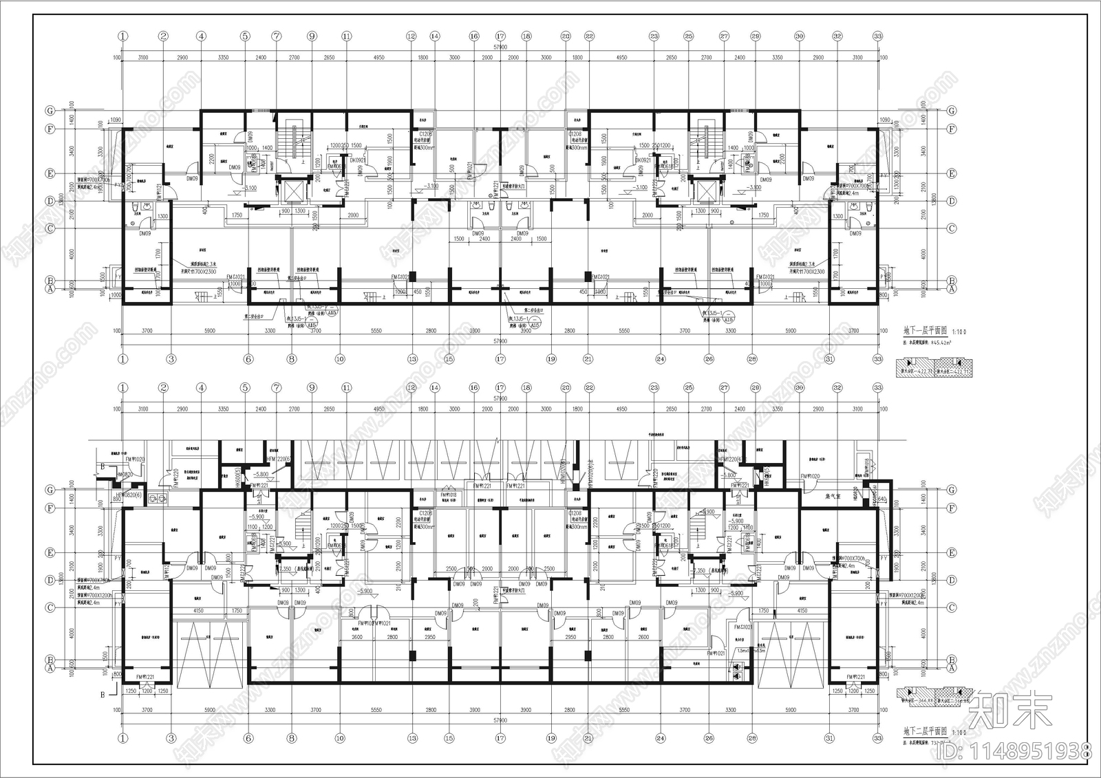 31米塔楼大平层25层大高层现代风格住宅楼cad施工图下载【ID:1148951938】