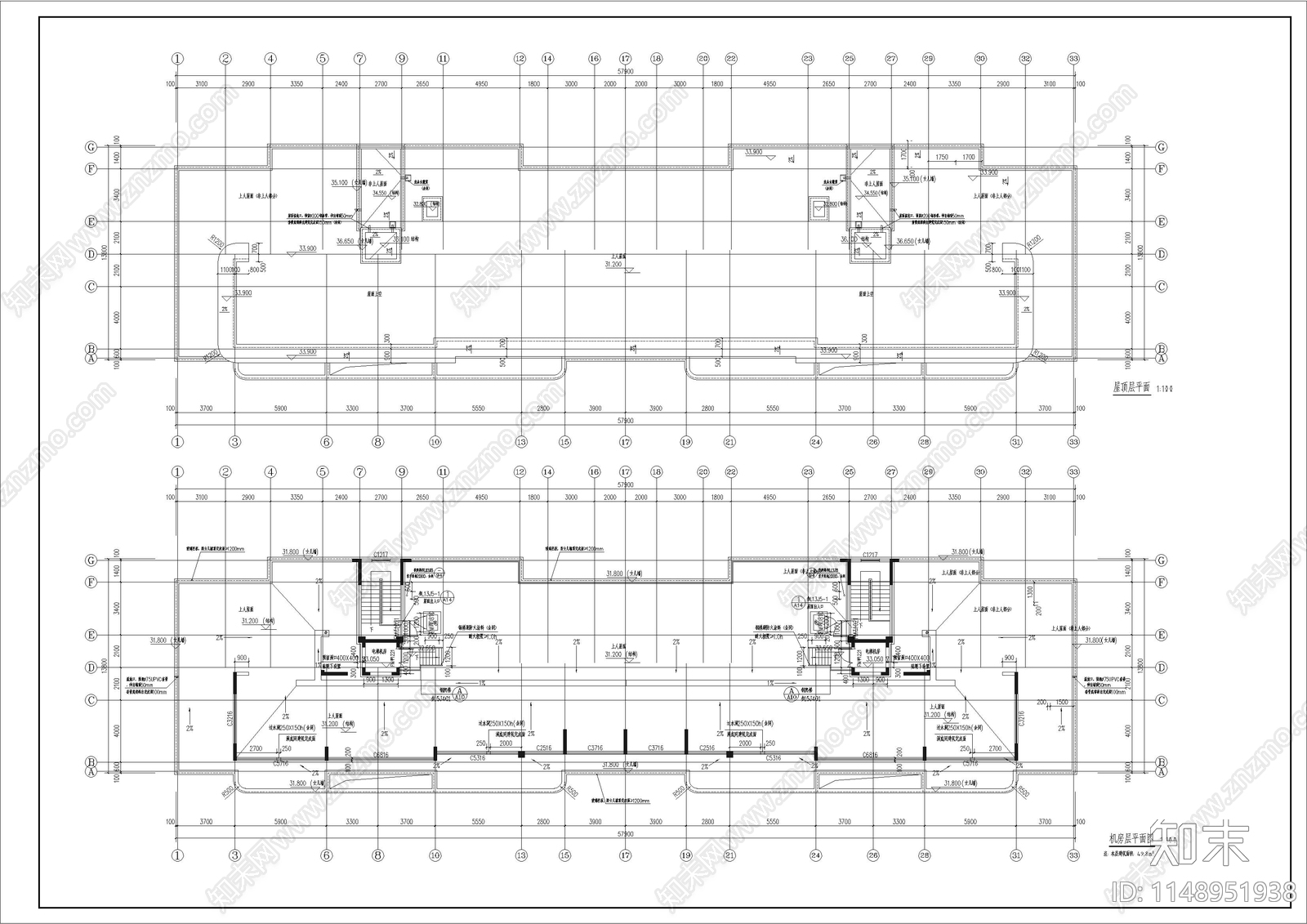 31米塔楼大平层25层大高层现代风格住宅楼cad施工图下载【ID:1148951938】