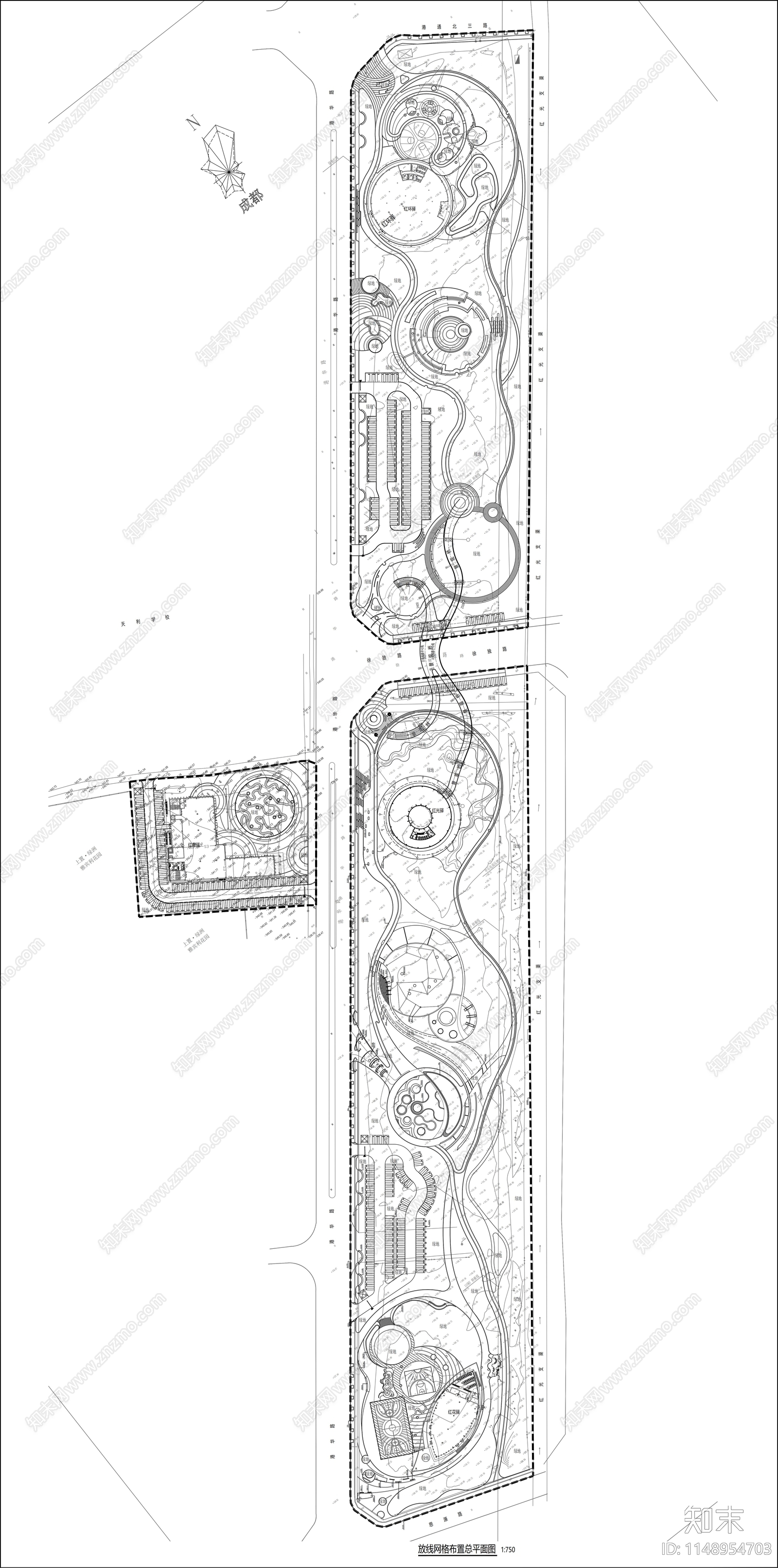 城市休闲公园景观图纸cad施工图下载【ID:1148954703】