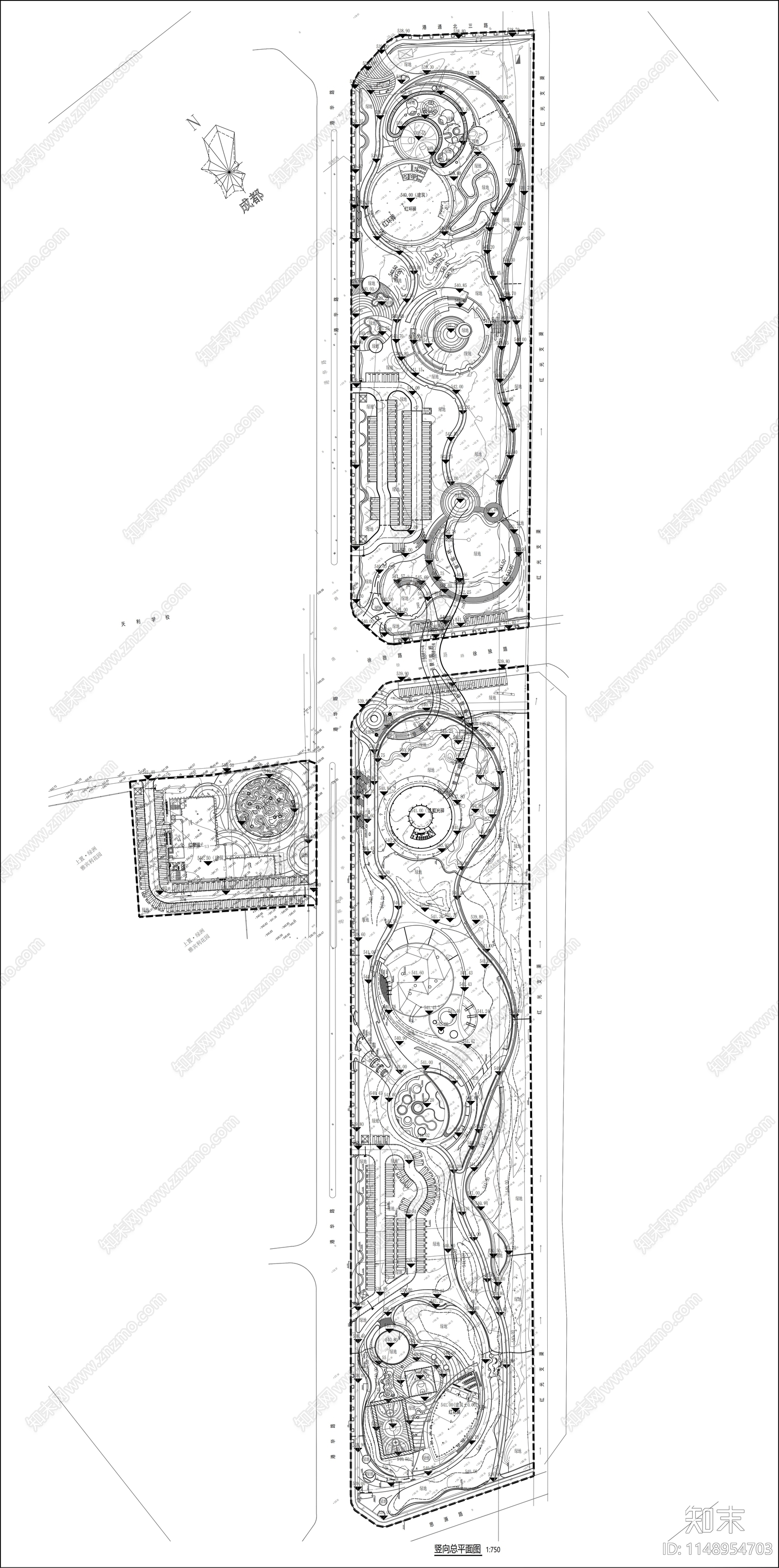 城市休闲公园景观图纸cad施工图下载【ID:1148954703】