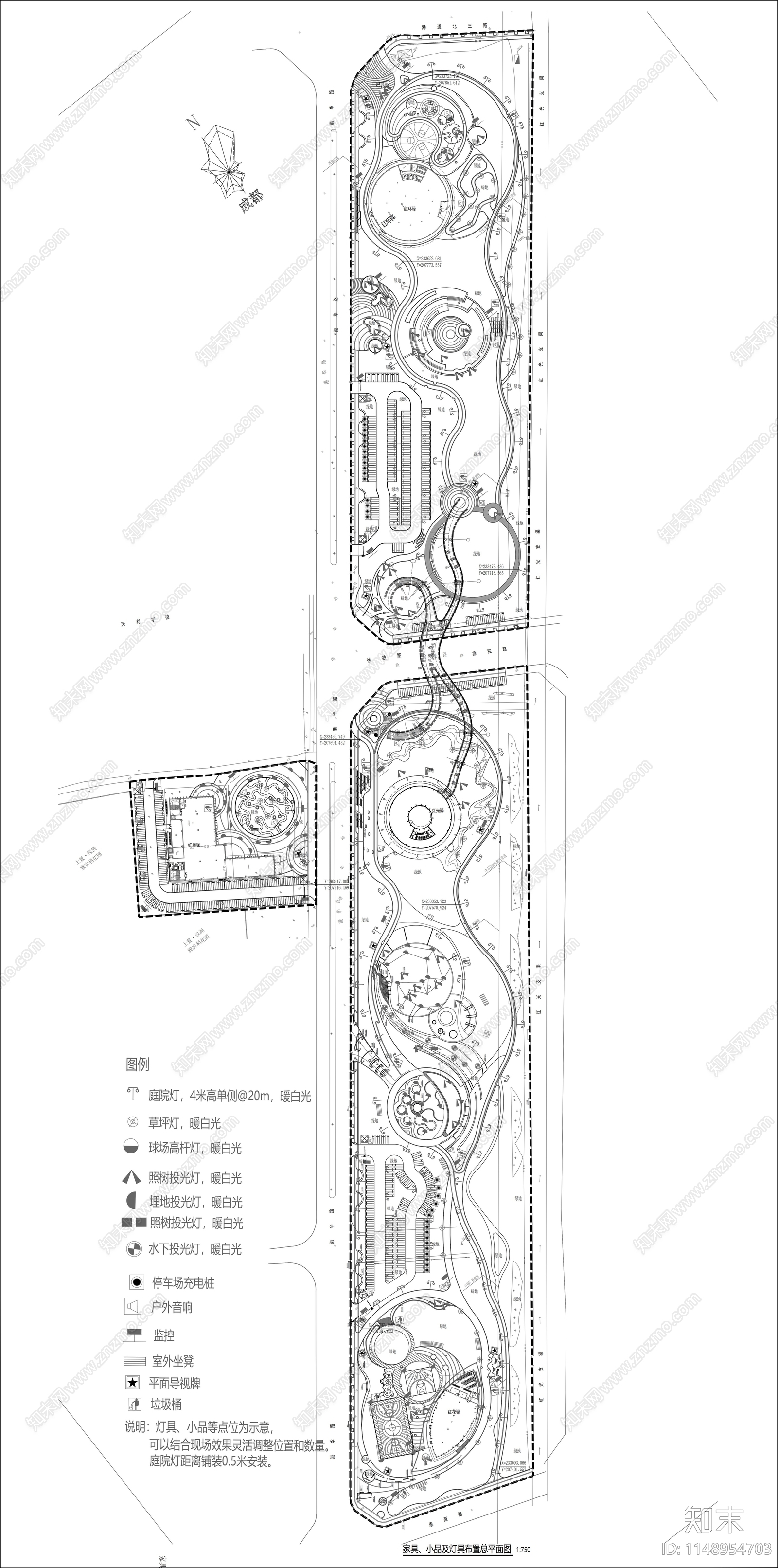 城市休闲公园景观图纸cad施工图下载【ID:1148954703】