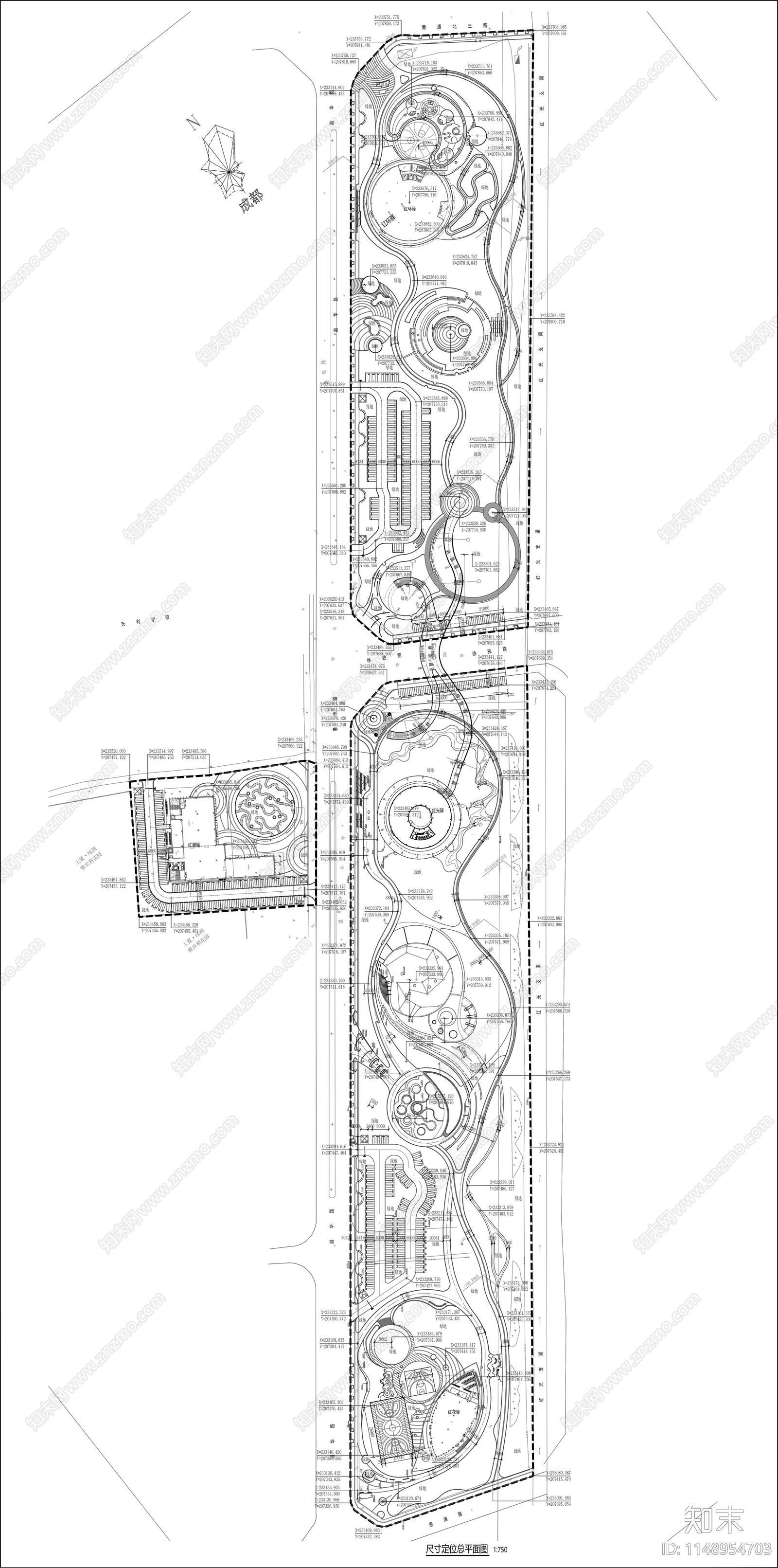 城市休闲公园景观图纸cad施工图下载【ID:1148954703】