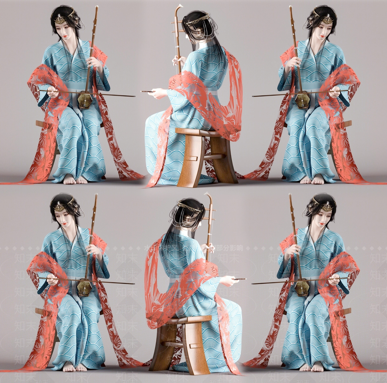 汉服女性人物SU模型下载【ID:1148954191】