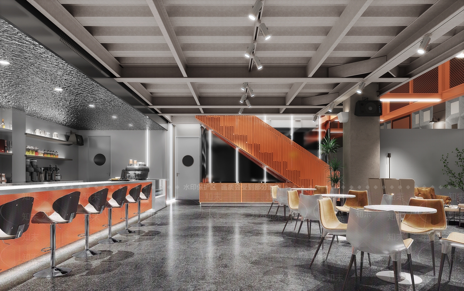 现代风格奶茶咖啡厅SU模型下载【ID:1148975545】