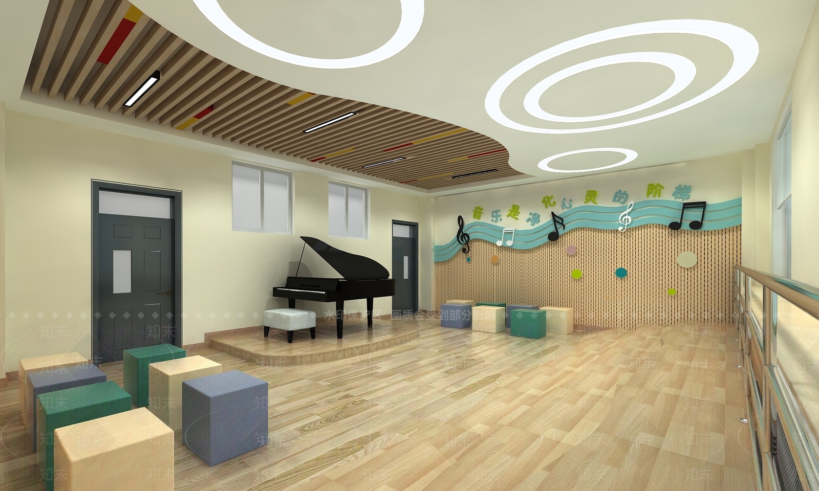 现代音乐教室3D模型下载【ID:1148954662】