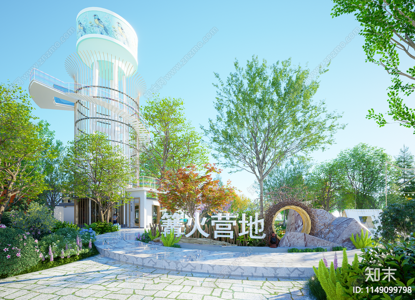 现代景观公园SU模型下载【ID:1149099798】