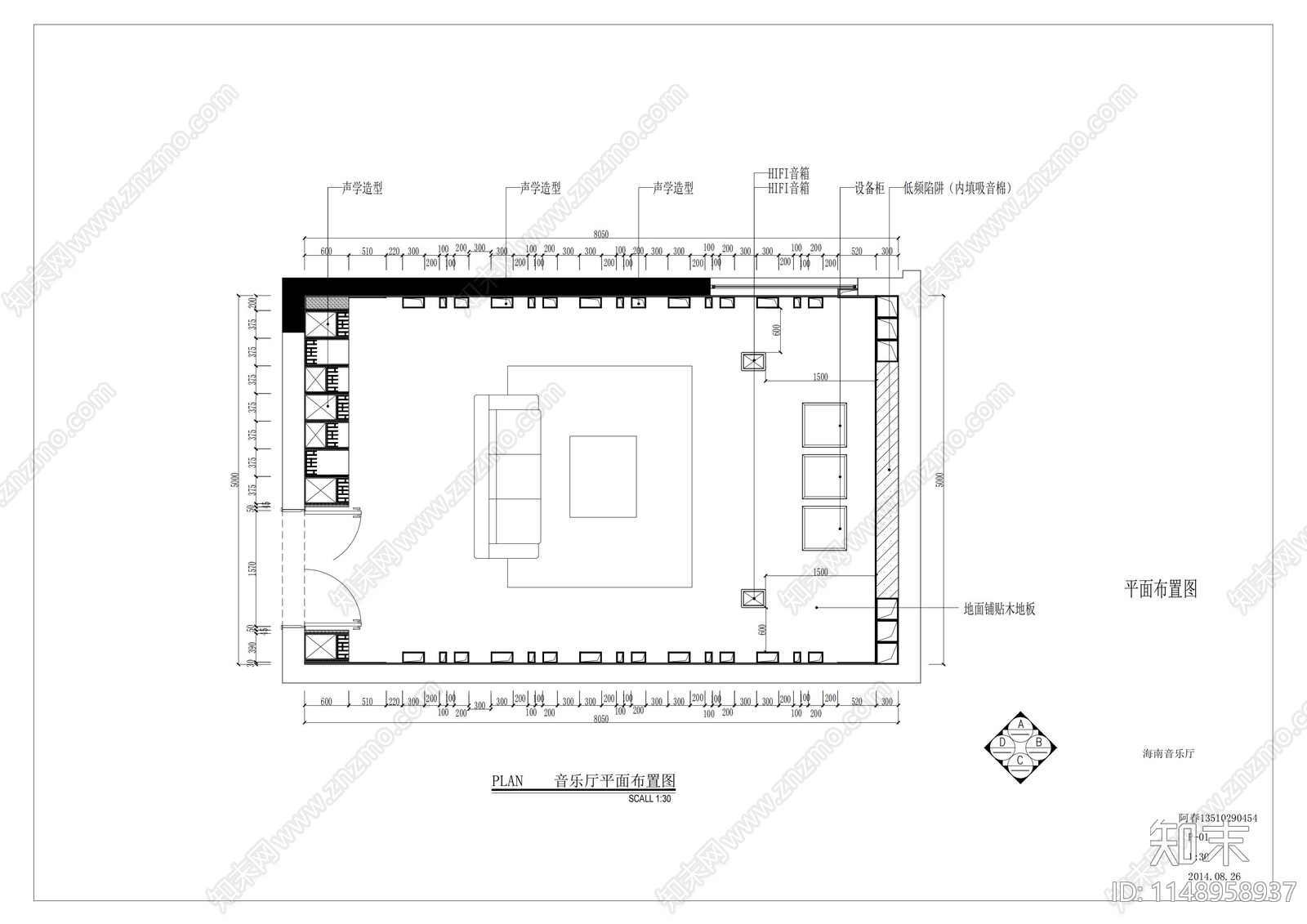 室内ktv效果图cad施工图下载【ID:1148958937】