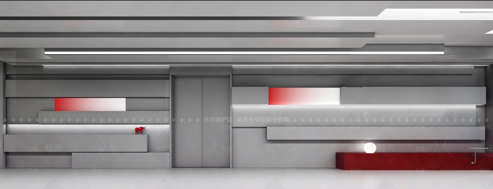 现代极简电梯厅3D模型下载【ID:1148960223】
