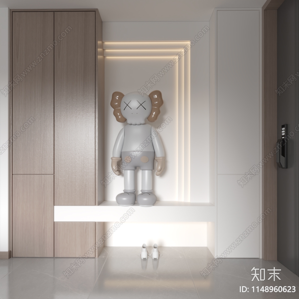 现代鞋柜3D模型下载【ID:1148960623】