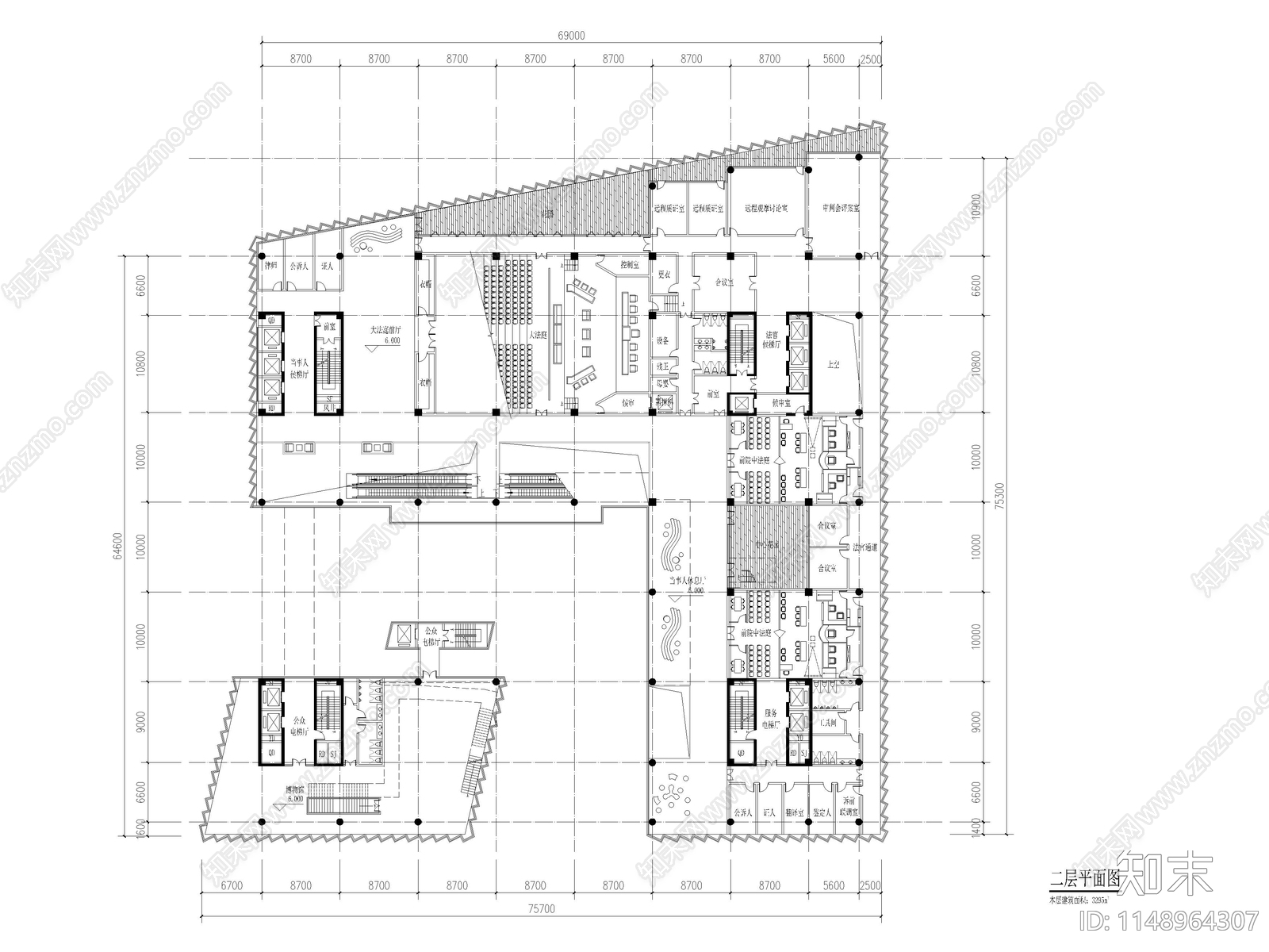 深圳前海法制大厦cad施工图下载【ID:1148964307】