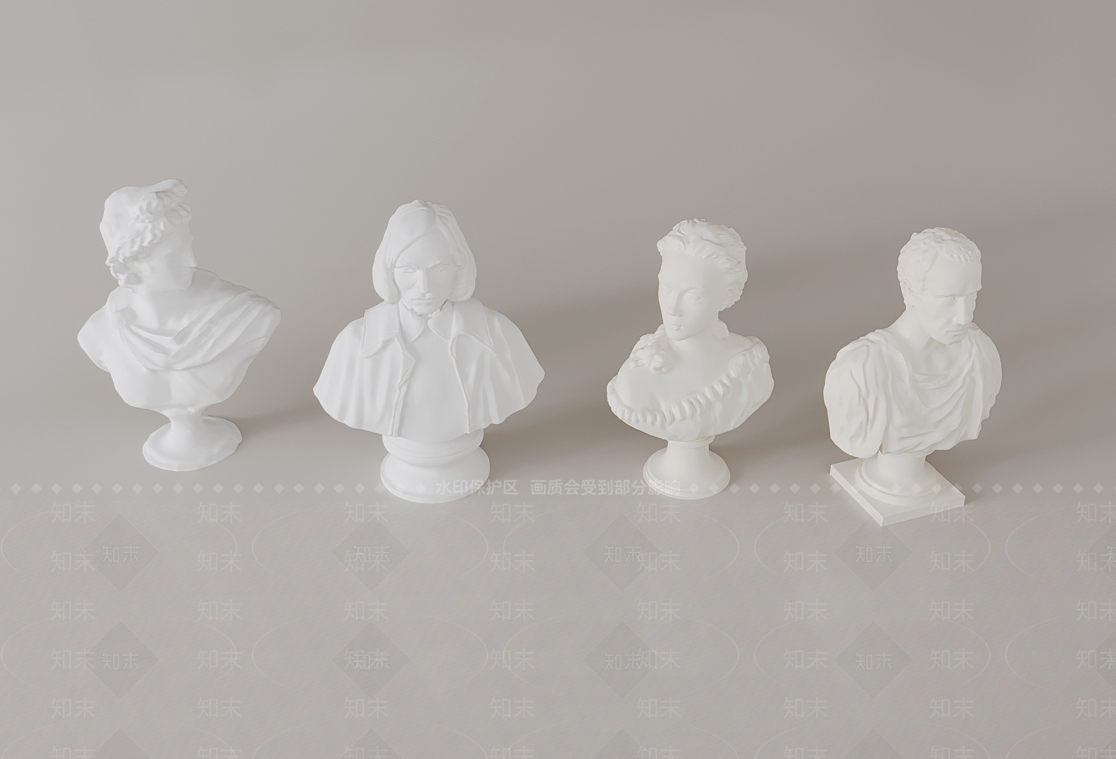 现代石膏雕像3D模型下载【ID:1148968255】