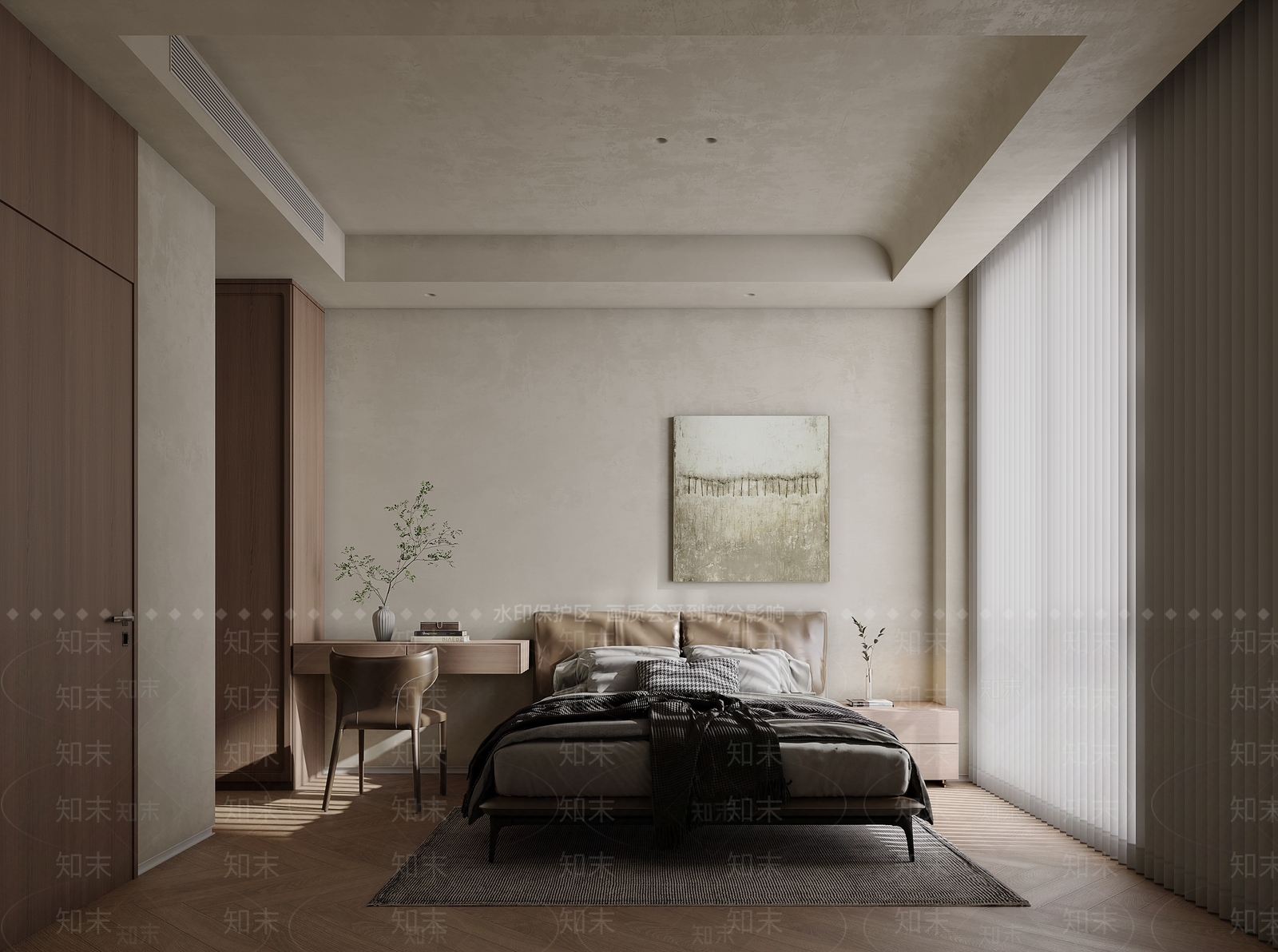 侘寂风格卧室3D模型下载【ID:1148970175】_知末3d模型网