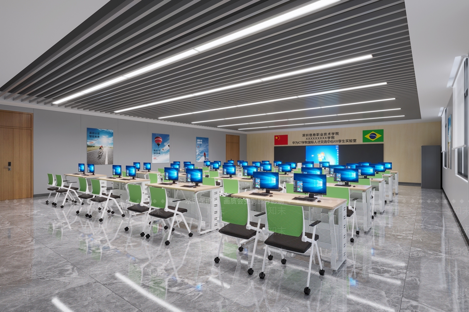 现代教室3D模型下载【ID:1148969622】