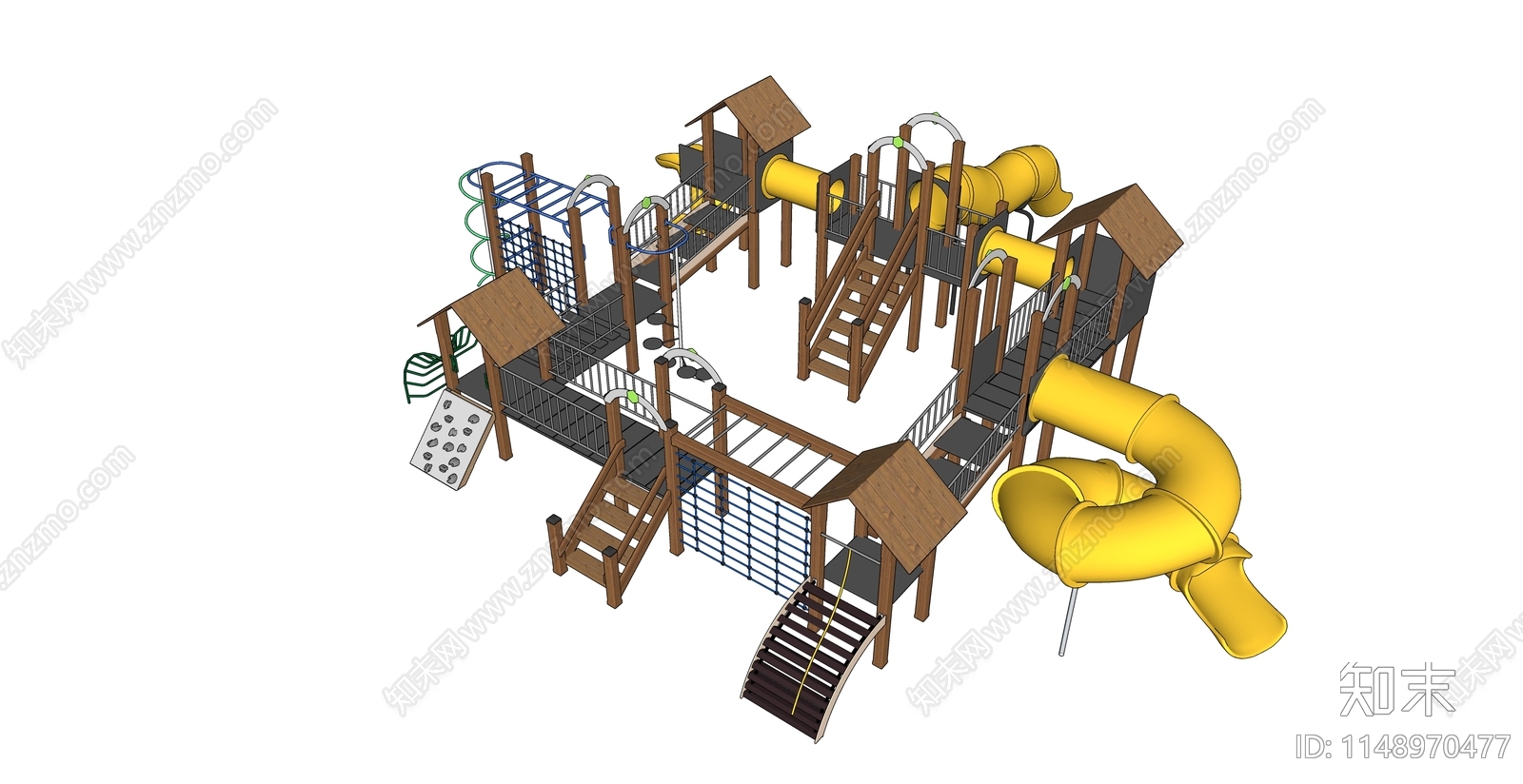 儿童滑梯SU模型下载【ID:1148970477】