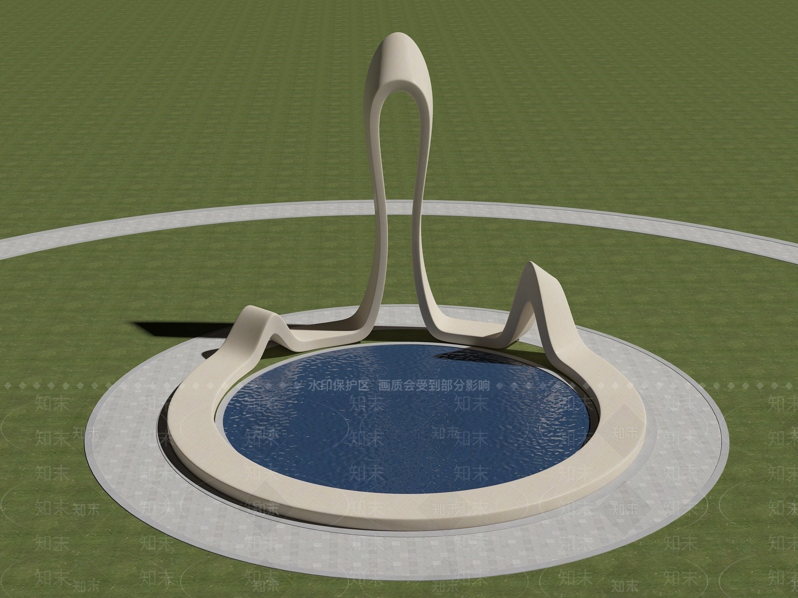 现代广场景观3D模型下载【ID:1148971922】